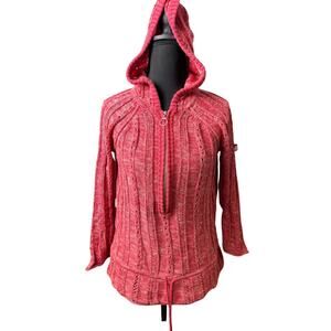 VINTAGE DKNY Y2K Early 2000s Lightweight Half Zip Sweater Top Tie Waist MED